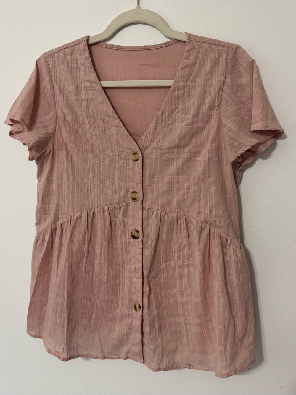 NWOT Women's Button Front Peplum Top